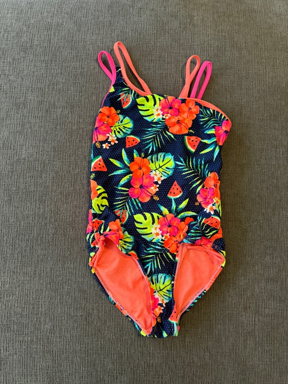 Wonder Nation one piece hibiscus swim suit